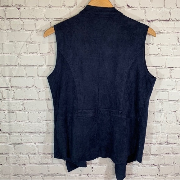 Romeo & Juliet Couture Faux Blue Suede Vest Medium - Picture 3 of 9